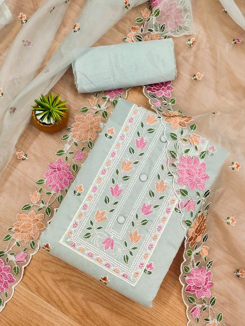 women embroidered unstitched suit set - 21261153 - Very Small Image - 1