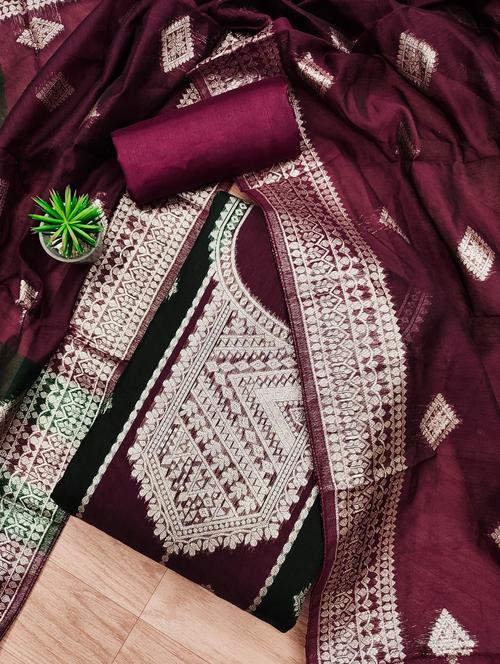women self design unstitched suit set - 21261173 - Very Small Image - 1