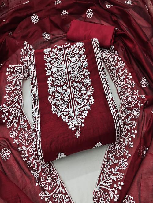 women embroidered unstitched suit set - 21261272 - Very Small Image - 1