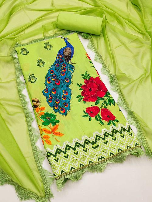 women printed unstitched suit set - 21261318 - Very Small Image - 1