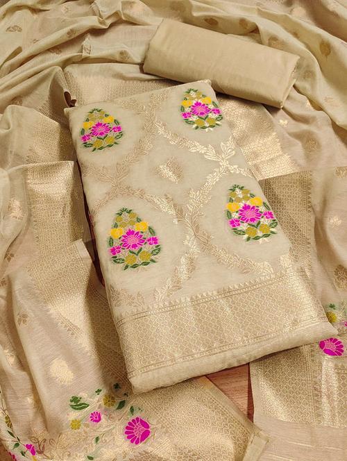 women embroidered unstitched suit set - 21261367 - Very Small Image - 1