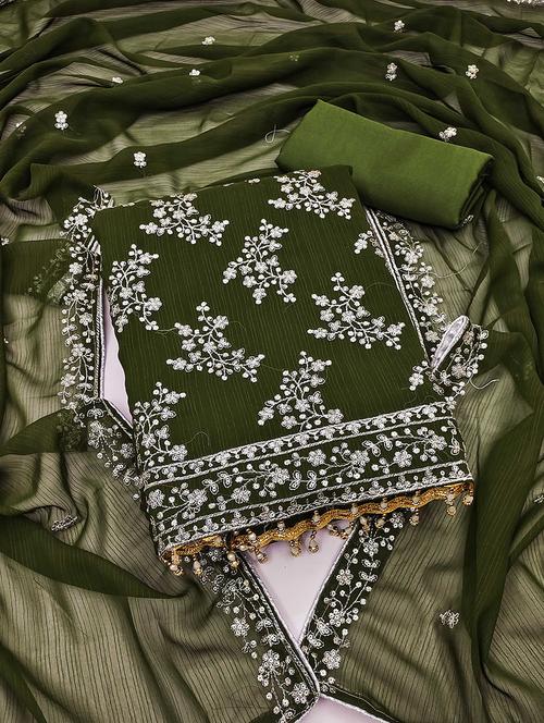 women embroidered unstitched suit set - 21261419 - Very Small Image - 1