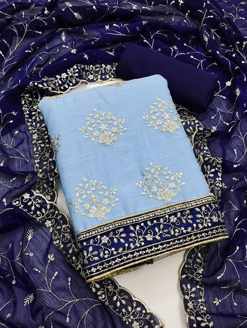 women embroidered unstitched suit set - 21261437 - Very Small Image - 1