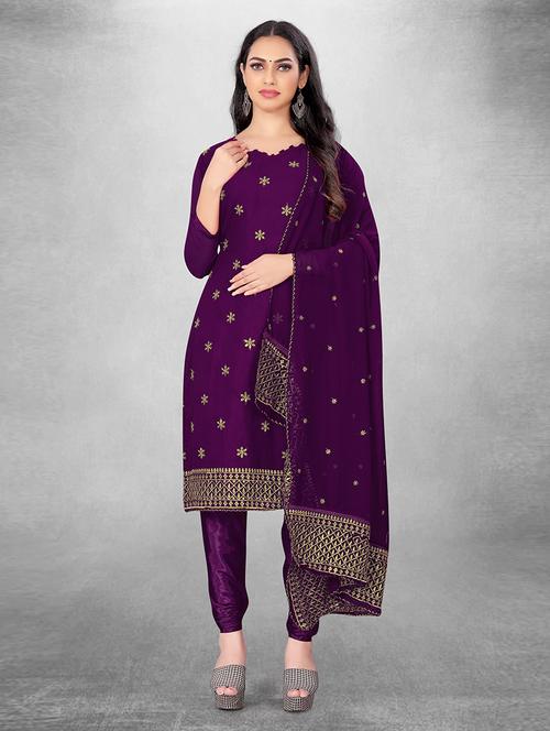 women embroidered unstitched suit set - 21261522 - Very Small Image - 1