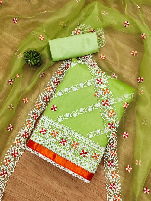 women embroidered unstitched suit set - 21261649 - Very Small Image - 1
