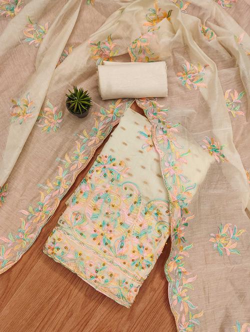 women embroidered unstitched suit set - 21261706 - Very Small Image - 1