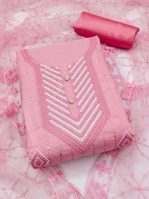 women embroidered unstitched suit set - 21261732 - Very Small Image - 1