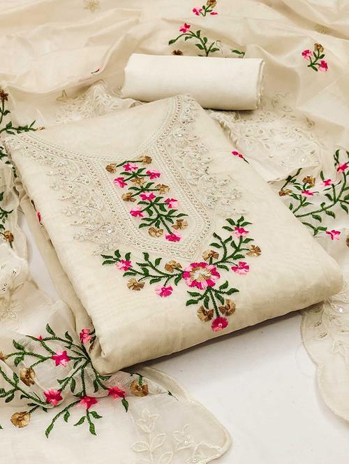 women embroidered unstitched suit set - 21261737 - Very Small Image - 1