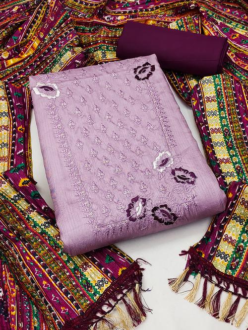 women embroidered unstitched suit set - 21261857 - Very Small Image - 1