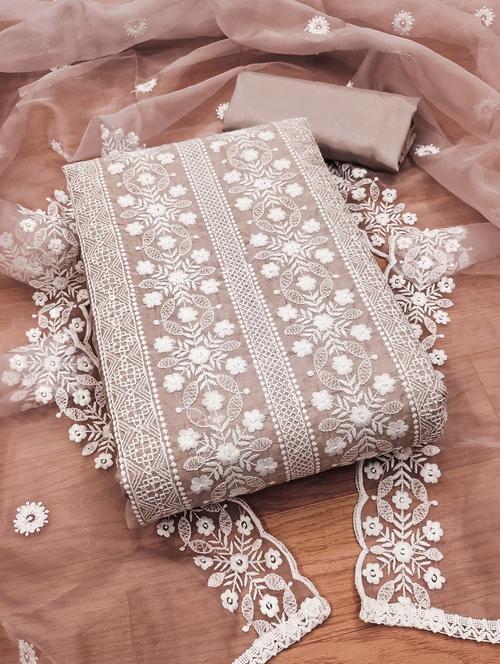 women embroidered unstitched suit set - 21261911 - Very Small Image - 1