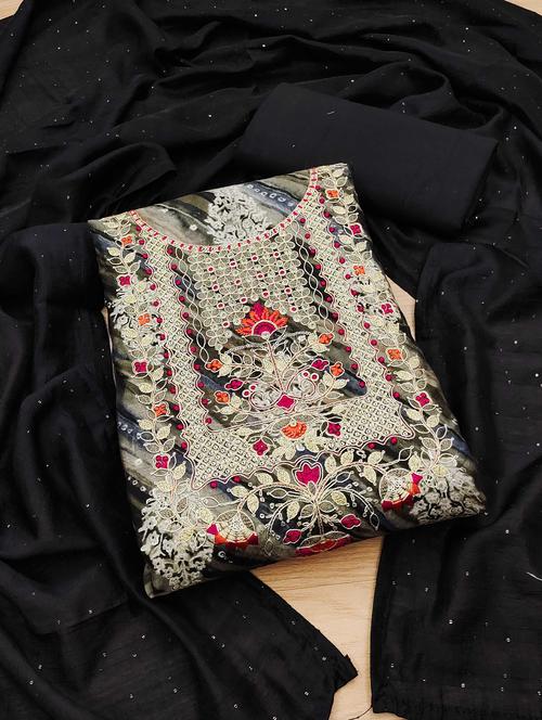 women embroidered unstitched suit set - 21261919 - Very Small Image - 1