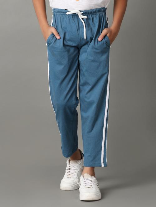 teal cotton casual track pants - 21266159 - Very Small Image - 1