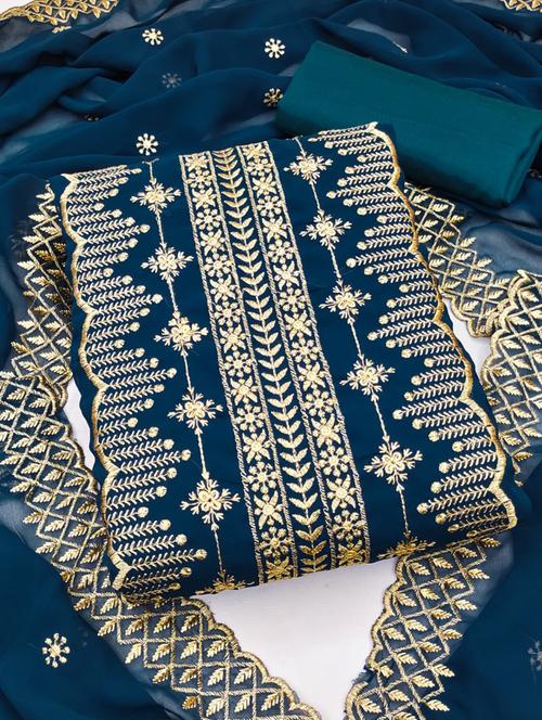 embroidered unstitched suit set - 21266987 - Very Small Image - 1