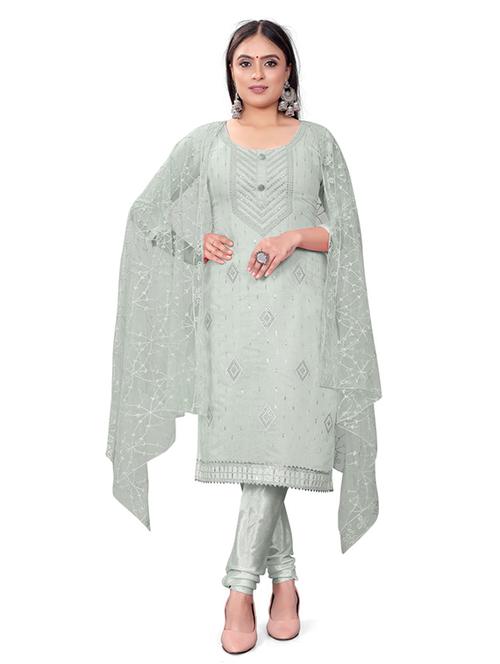 embroidered unstitched suit set - 21267012 - Very Small Image - 1