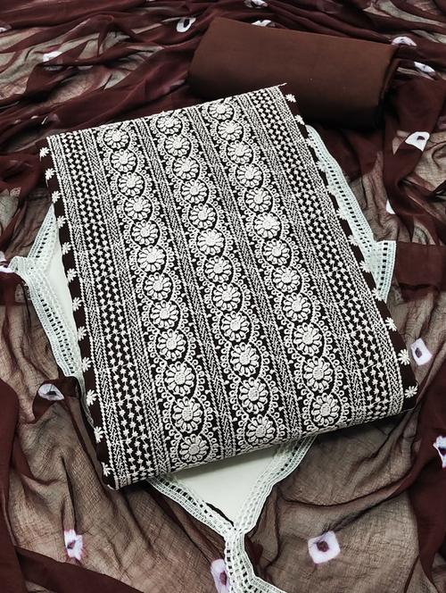 embroidered unstitched suit set - 21267025 - Very Small Image - 1