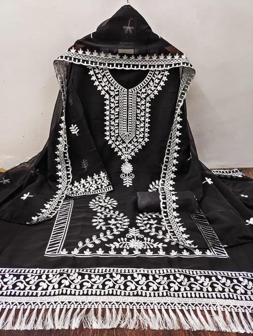 embroidered unstitched suit set - 21267058 - Very Small Image - 1