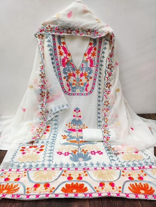 phulkari work unstitched suit set - 21267078 - Very Small Image - 1
