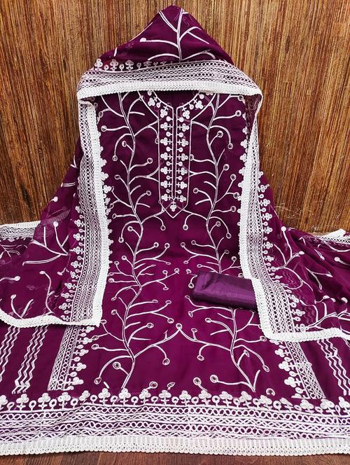 embroidered unstitched suit set - 21267080 - Very Small Image - 1