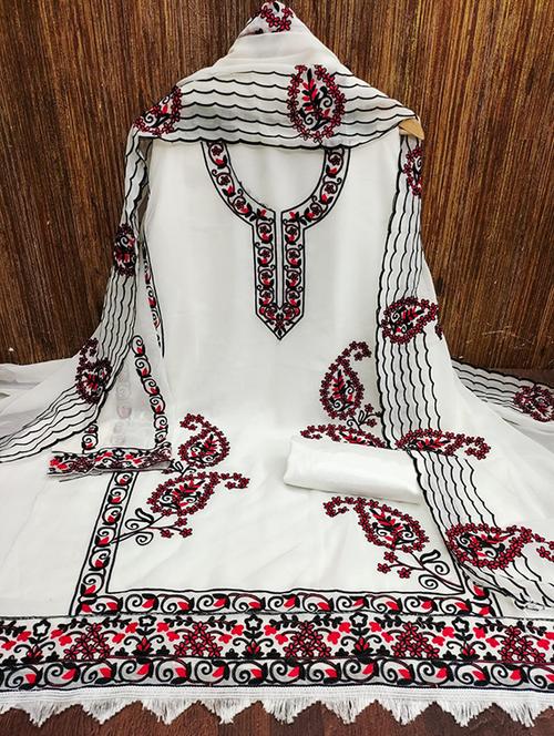 embroidered unstitched suit set - 21267083 - Very Small Image - 1