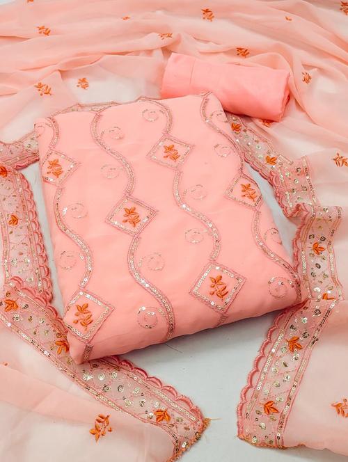 embroidered unstitched suit set - 21267095 - Very Small Image - 1