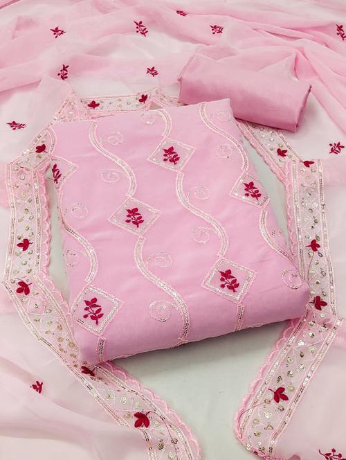 embroidered unstitched suit set - 21267096 - Very Small Image - 1