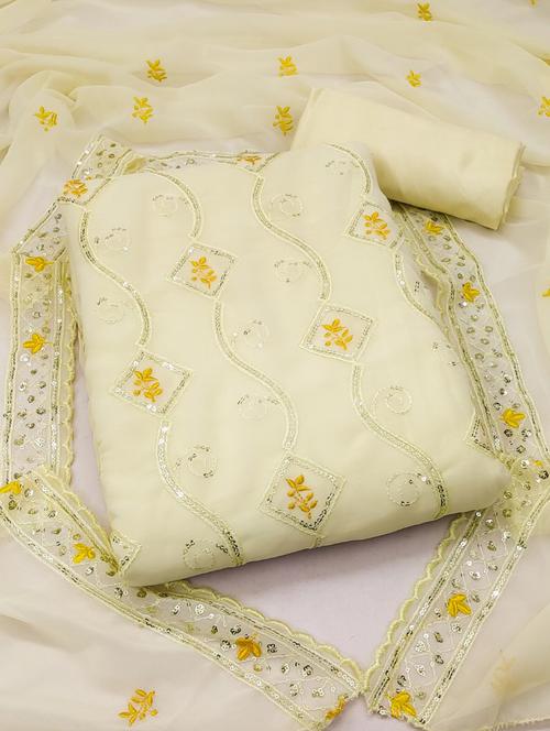 embroidered unstitched suit set - 21267098 - Very Small Image - 1