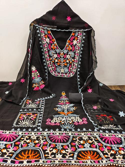 phulkari work unstitched suit set - 21267116 - Very Small Image - 1