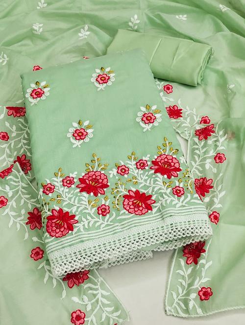 phulkari work unstitched suit set - 21267148 - Very Small Image - 1
