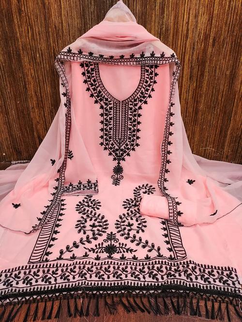 embroidered unstitched suit set - 21267159 - Very Small Image - 1
