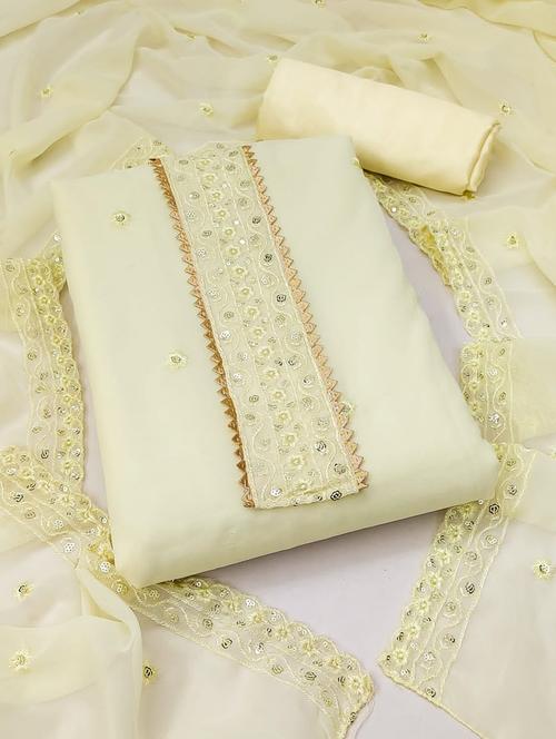 embroidered unstitched suit set - 21267170 - Very Small Image - 1