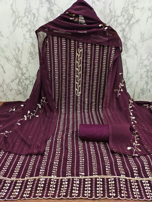 embroidered unstitched suit set - 21267183 - Very Small Image - 1