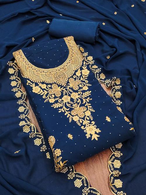 embroidered unstitched suit set - 21267198 - Very Small Image - 1