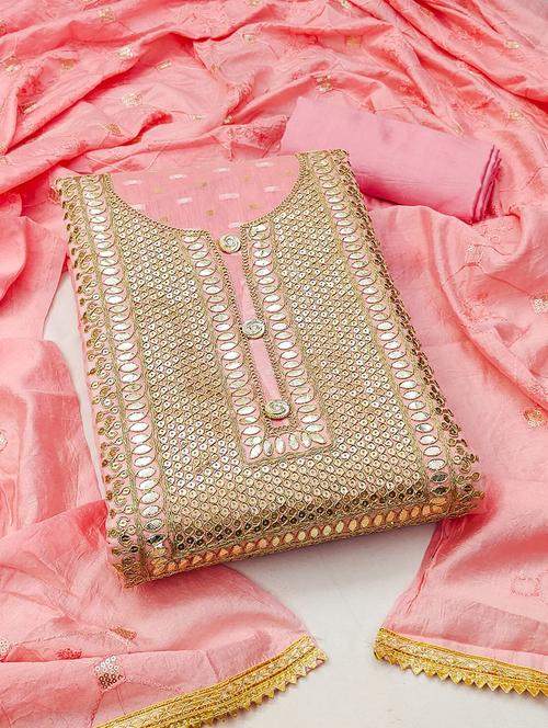 sequins work unstitched suit set - 21267209 - Very Small Image - 1