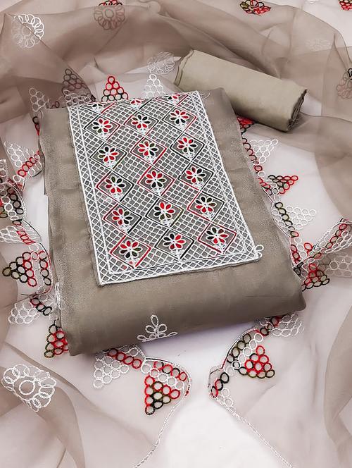 phulkari work unstitched suit set - 21267212 - Very Small Image - 1