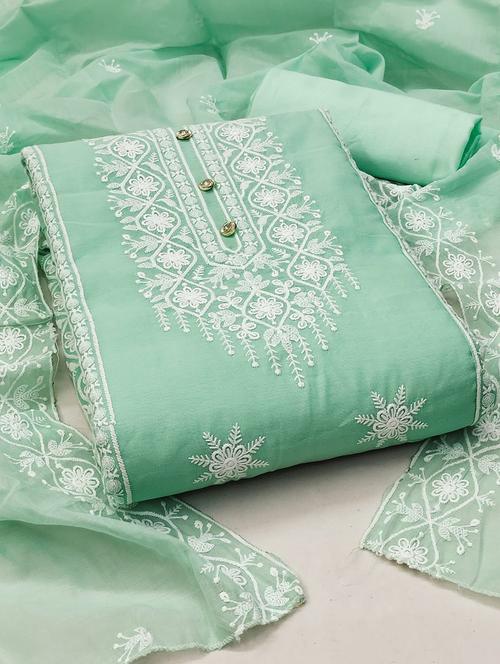 embroidered unstitched suit set - 21267229 - Very Small Image - 1