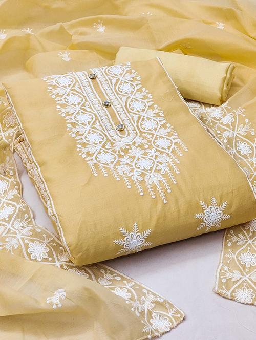 embroidered unstitched suit set - 21267230 - Very Small Image - 1