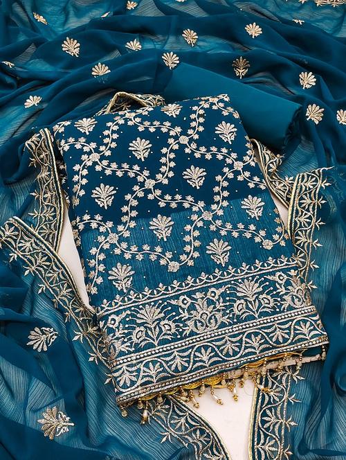 embroidered unstitched suit set - 21267248 - Very Small Image - 1