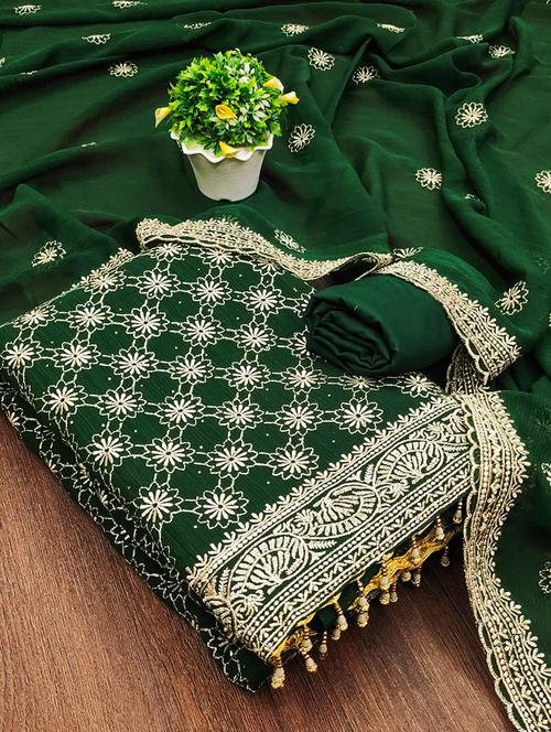 embroidered unstitched suit set - 21267342 - Very Small Image - 1