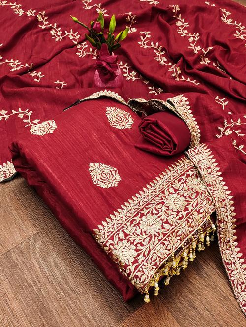 women embroidered unstitched suit set - 21267418 - Very Small Image - 1