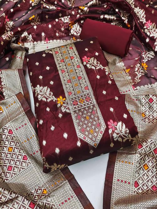 women self design unstitched suit set - 21267517 - Very Small Image - 1