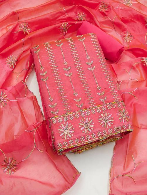 women embroidered unstitched suit set - 21267520 - Very Small Image - 1