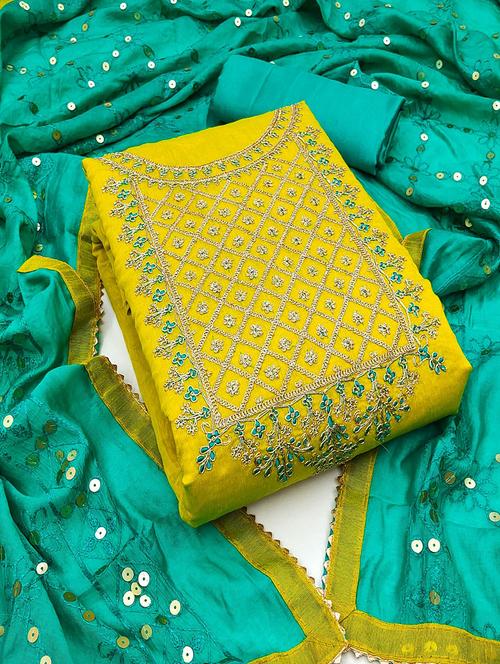 women embroidered unstitched suit set - 21267545 - Very Small Image - 1