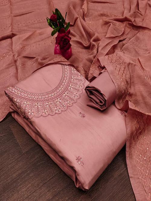 women embroidered unstitched suit set - 21267612 - Very Small Image - 1