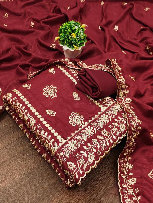 women embroidered unstitched suit set - 21267631 - Very Small Image - 1