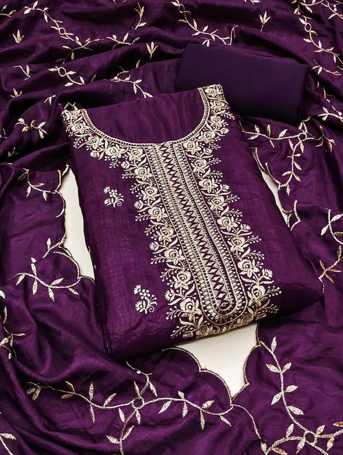 women embroidered unstitched suit set - 21267716 - Very Small Image - 1