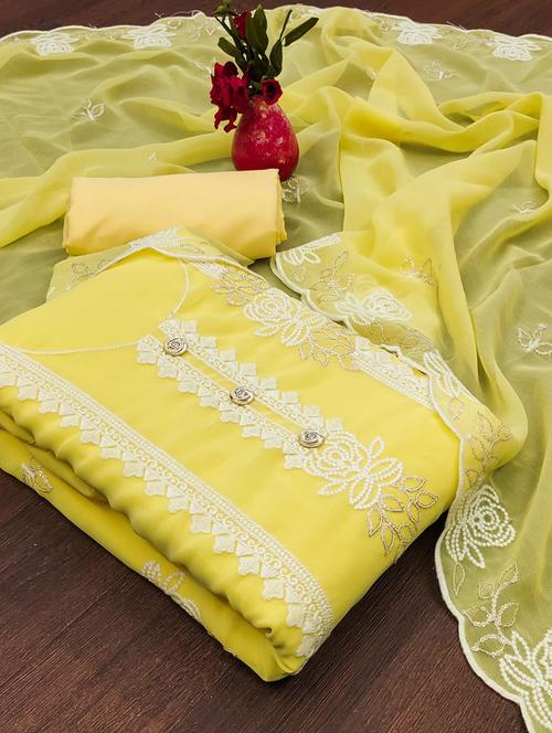embroidered unstitched suit set - 21267821 - Very Small Image - 1