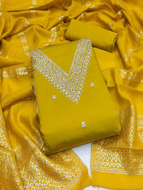 women embroidered unstitched suit set - 21267979 - Very Small Image - 1