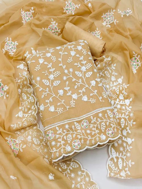 women embroidered unstitched suit set - 21268043 - Very Small Image - 1