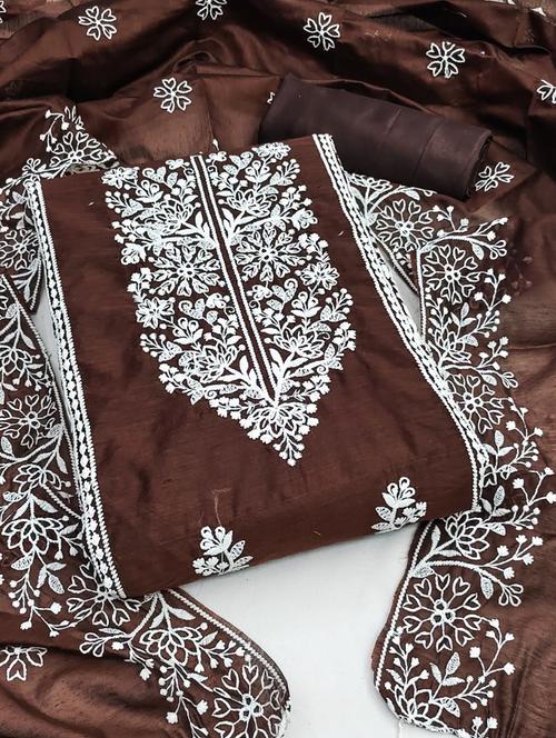 women embroidered unstitched suit set - 21268085 - Very Small Image - 1
