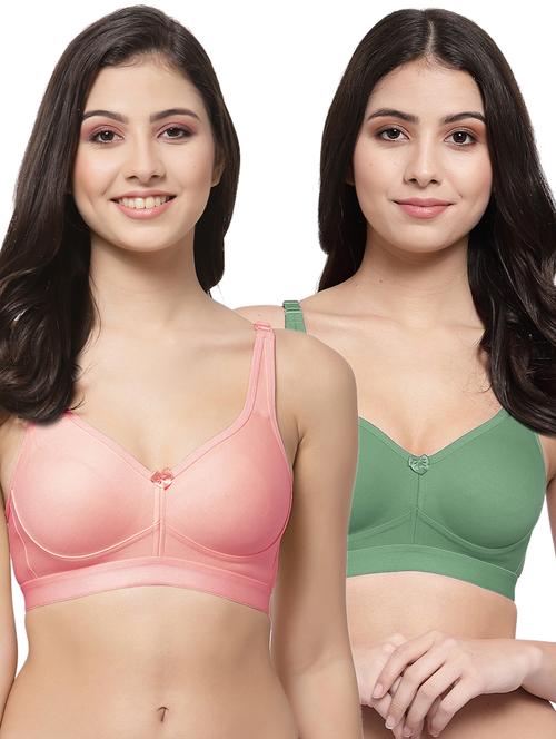pack of 2 multi colored solid minimizer bra - 21268282 - Very Small Image - 1